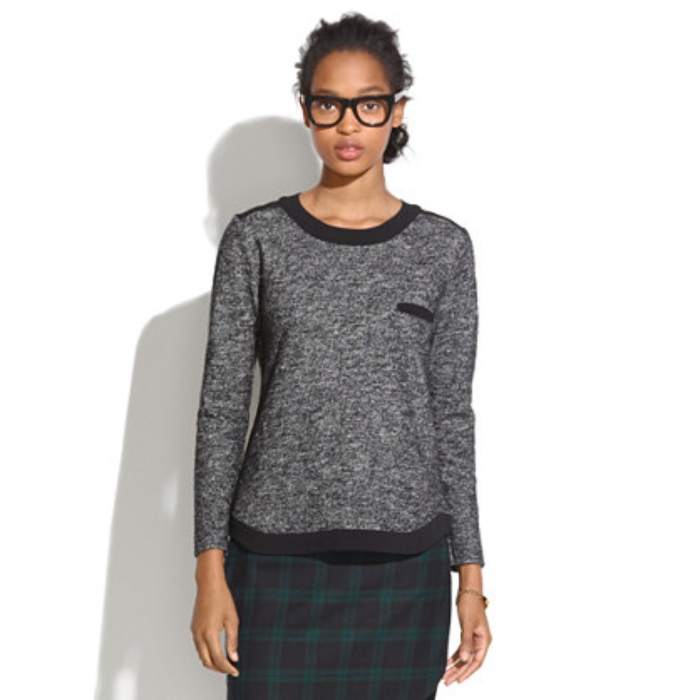 NWOT Madewell Marled Contrast Top, Sz S